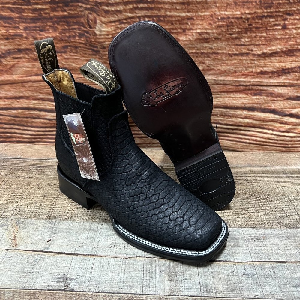 Men's Wéstern Vaquero Rodeo Half boot PYTHON Print Leather Botin Handmade 715